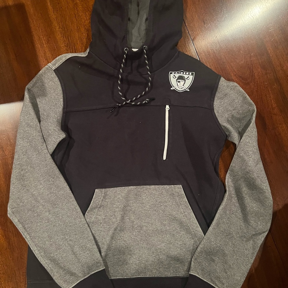 Men's Black and Gray Raiders Hoodie, size M